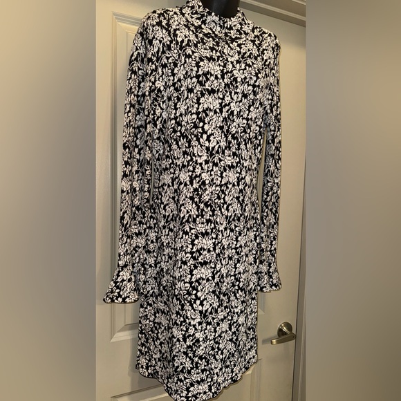 MICHAEL KORS White Black Floral Bodycon Knit Dress size XL - Picture 6 of 15